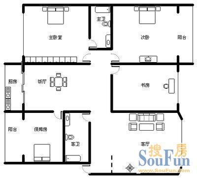 靓典靓典 3室 户型图&nbsp;3室2厅2卫1厨 98.00㎡
