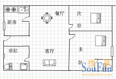 彩虹园彩虹园 3室 户型图 3室2厅2卫1厨 153.00㎡