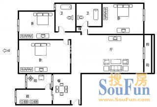宜达新居宜达新居 3室 户型图 3室2厅2卫1厨 127.00㎡