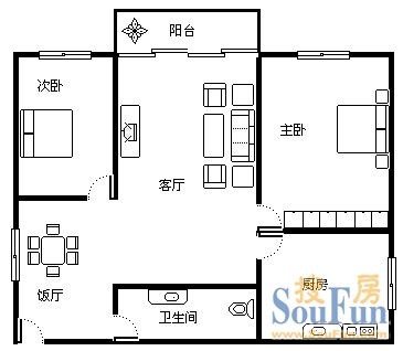 金燕家园金燕家园 2室 户型图 2室1厅1卫1厨 90.00㎡