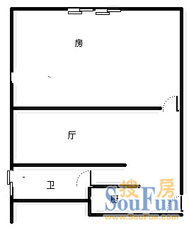 嘉陵桥西村嘉陵桥西村 1室 户型 1室1厅1卫1厨 44.00㎡