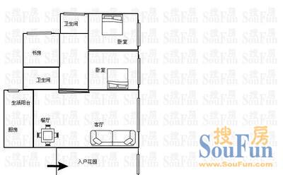 维丰小区维丰小区 3室 户型图 3室2厅2卫1厨 117.00㎡