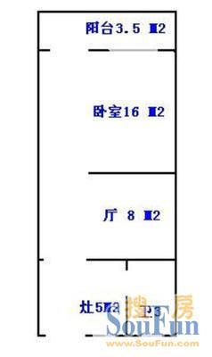 殷行二村户型&nbsp;1室1厅1卫1厨 36.00㎡
