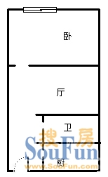 双龙大厦双龙大厦 1室 户型 1室1厅1卫1厨 55.00㎡