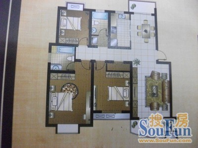 锦桂苑锦桂苑 4室 户型图&nbsp;4室2厅2卫1厨 186.00㎡