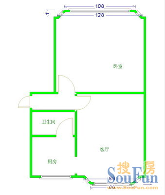 玉双路5号院玉双路5号院 1室 户型图 1室1厅1卫1厨 53.00㎡