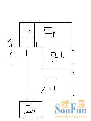 欧阳花苑户型图 2室1厅1卫1厨 67.00㎡