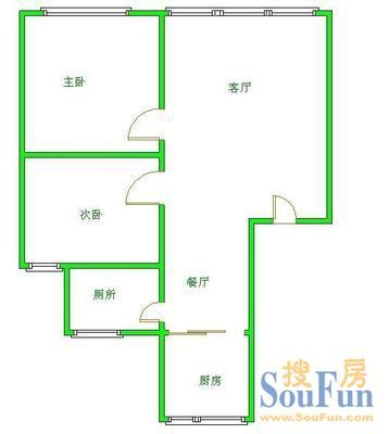 师友路4号院师友路4号院 2室 户型图&nbsp;2室2厅1卫1厨 67.00㎡