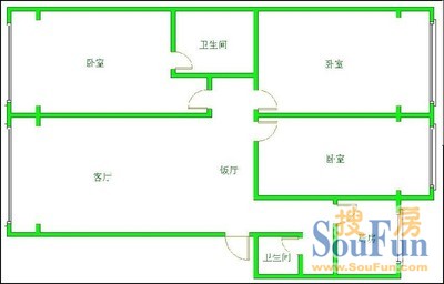 江南苑户型图 3室2厅2卫1厨 131.00㎡