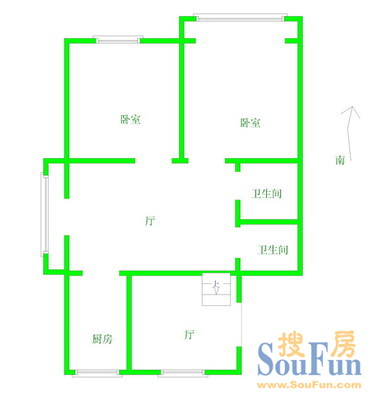 黄家墩铁路宿舍黄家墩铁路宿舍 3室 户型图 3室2厅1卫1厨 120.00㎡