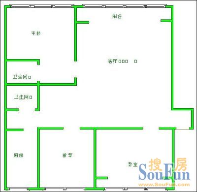 金港兴城金港兴城 3室 户型图 3室2厅1卫1厨 112.00㎡