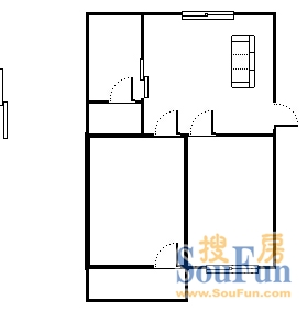 文教北路电子仪器厂宿舍文教北路电子仪器厂宿舍 2室 户型图 2室1厅1卫1厨 64.00㎡