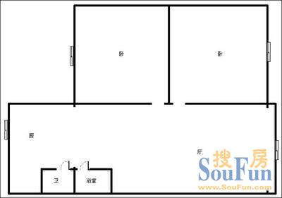 浣花北路1号院浣花北路1号院 2室 户型图 2室1厅1卫1厨 71.00㎡