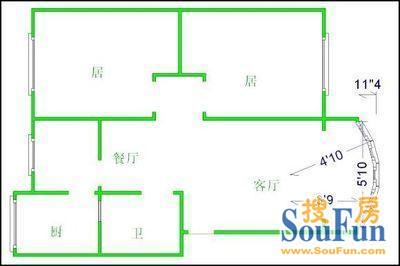 千和沁香华庭户型图 2室1厅1卫1厨 86.00㎡