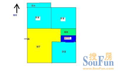 文苑花苑文苑花苑 3室 户型图 3室2厅1卫1厨 82.00㎡
