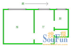 五里墩商住楼五里墩商住楼 3室 户型图 3室1厅1卫1厨 101.00㎡