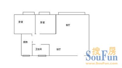 嘉禾园嘉禾园 2室 户型图 2室2厅1卫1厨 75.00㎡