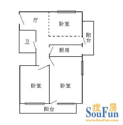 东城教师楼东城教师楼 3室 户型 3室2厅2卫1厨 125.00㎡