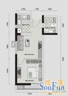 裕华公寓裕华公寓 1室 户型图 1室1厅1卫1厨 36.00㎡