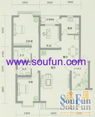 白家雅园白家雅园 3室 户型图&nbsp;3室2厅2卫1厨 127.00㎡