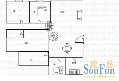 锦和花园锦和花园 4室 户型图 4室2厅2卫1厨 163.00㎡
