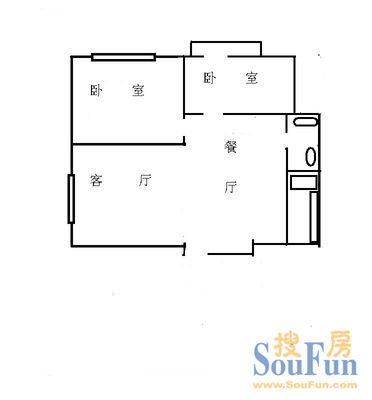 金鼎大厦2室2厅户型图 2室2厅1卫1厨 74.00㎡