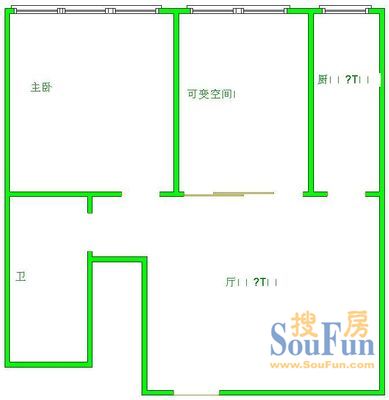 八中教师宿舍八中教师宿舍 2室 户型图 2室1厅1卫1厨 80.00㎡