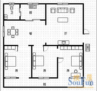 丁公路商储住宅区户型图
