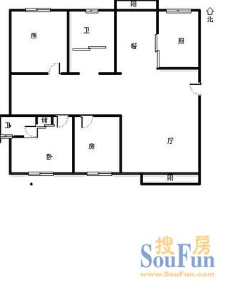 良渚文化村竹径茶语3室 户型图 3室2厅2卫1厨 140.00㎡