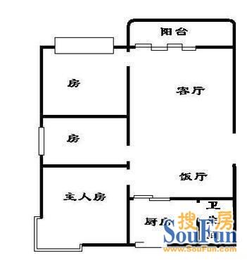金城花园3室2厅户型图 3室2厅1卫1厨 81.00㎡