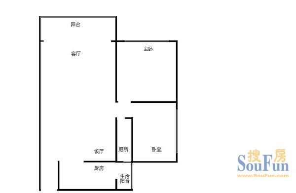祥和公寓祥和公寓 2室 户型图 2室2厅1卫1厨 88.00㎡
