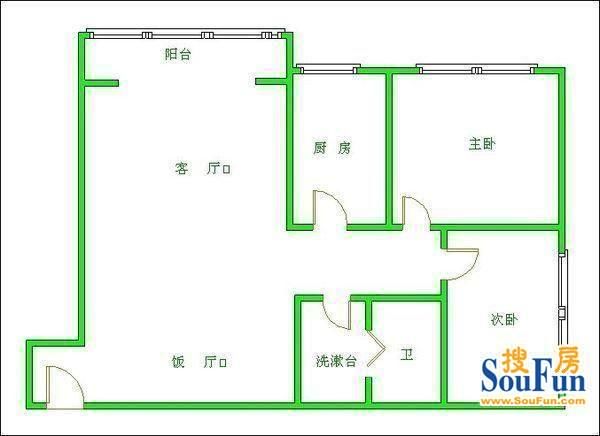 西城秀筑西城秀筑 2室 户型图 2室2厅1卫1厨 81.00㎡