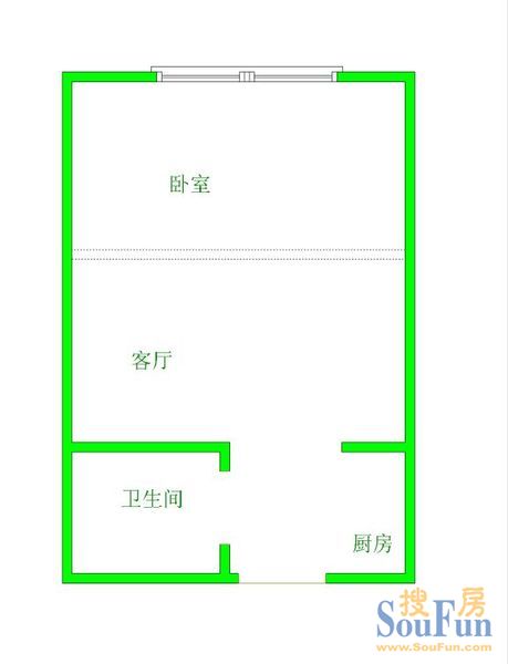 金沙居1室 户型图 1室1厅1卫1厨 69.00㎡