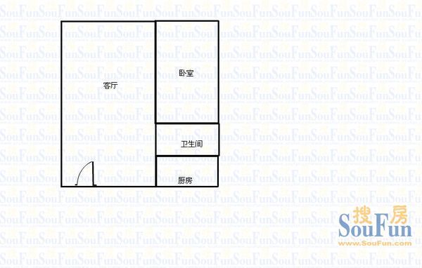 青龙乾院青龙乾院 1室 户型图&nbsp;1室1厅1卫1厨 55.00㎡