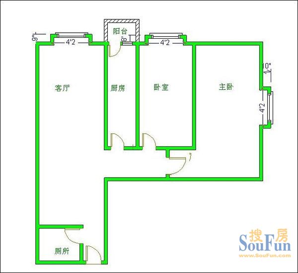 时代空间时代空间 2室 户型图 2室2厅1卫1厨 83.00㎡