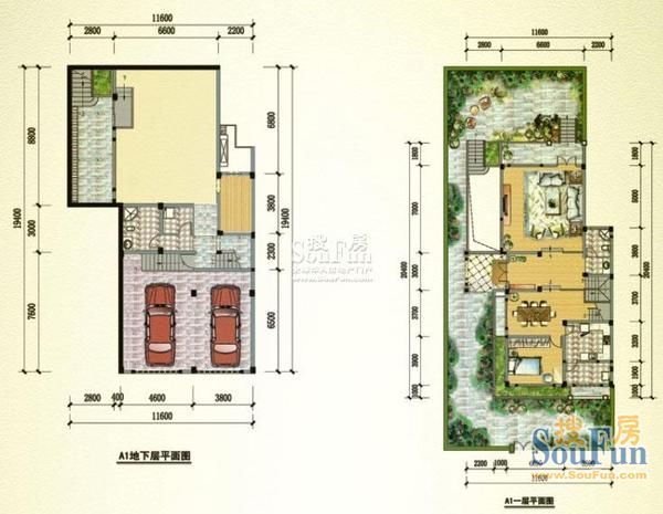 蓝光香碧歌庄园别墅户型图