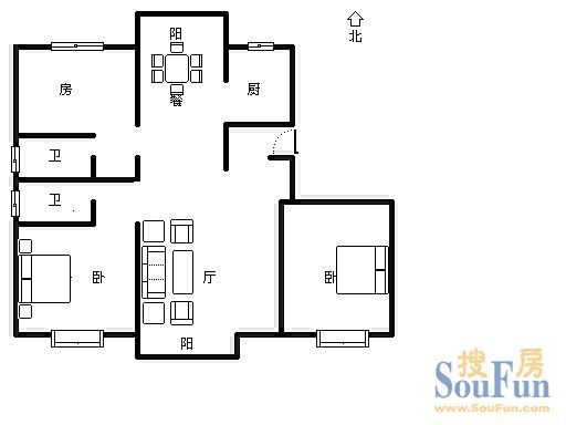 虹桥帝梵尼花园虹桥帝梵尼花园 3室 户型图&nbsp;3室2厅2卫1厨 141.00㎡