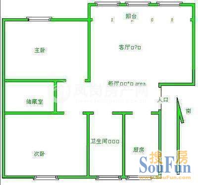 翡翠山湖翡翠山湖 2室 户型图 2室2厅1卫1厨 87.00㎡