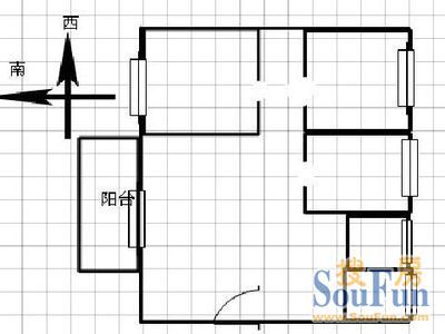铁道学院教师宿舍3室2厅 户型图&nbsp;3室2厅1卫1厨 120.00㎡