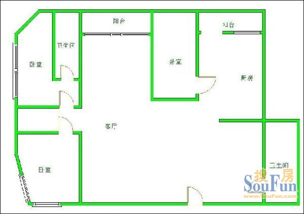 兴顺花苑兴顺花园 3室 户型图 3室2厅2卫1厨 153.00㎡