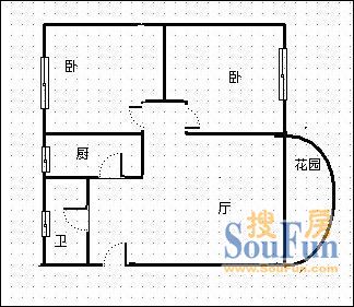 三和花园户型图 2室2厅1卫1厨 89.00㎡