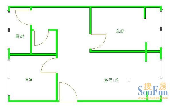 圃园路6号院圃园路6号院 2室 户型图&nbsp;2室1厅1卫1厨 86.00㎡
