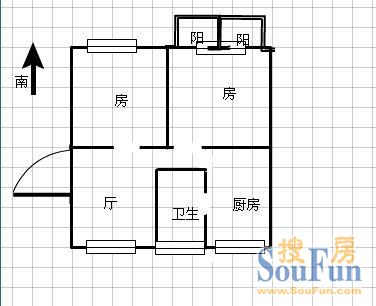 顺外路现代庄园顺外路现代庄园 2室 户型图 2室1厅1卫1厨 68.00㎡