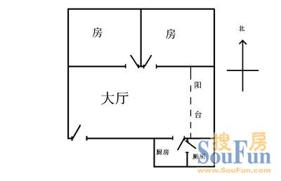 存善北社区存善北社区 2室 户型图 2室2厅1卫1厨 75.00㎡