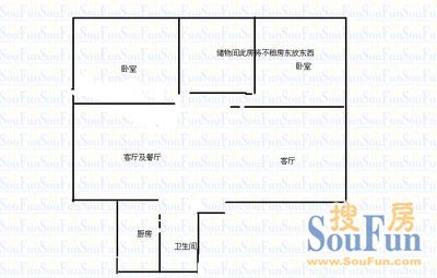 临江苑临江苑 2室 户型图 2室2厅1卫1厨 120.00㎡