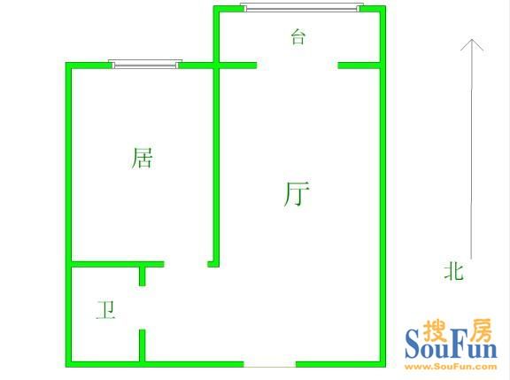 苏圃路二中宿舍苏圃路二中宿舍 1室 户型图 1室1厅1卫1厨 41.00㎡