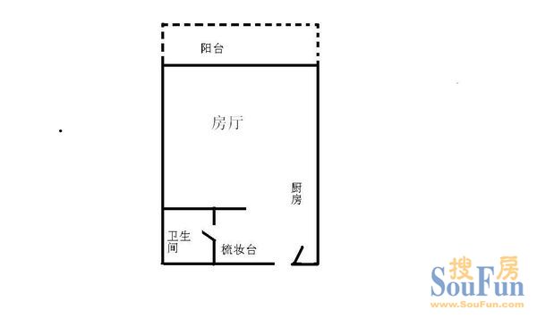 聚龙花园聚龙花园 1室 户型图 1室1厅1卫1厨 40.00㎡
