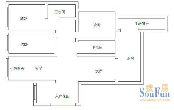 经典魅力经典魅力 3室 户型图 3室2厅1卫1厨 137.00㎡