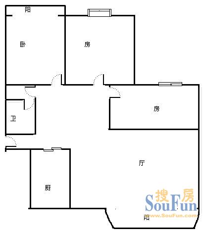 翠柏小区翠柏小区 3室 户型图 3室1厅1卫1厨 73.00㎡