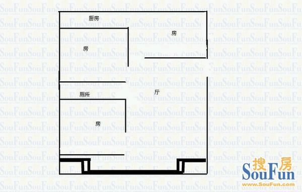 西丽大厦小区西丽大厦小区 3室 户型图 3室2厅1卫1厨 82.00㎡